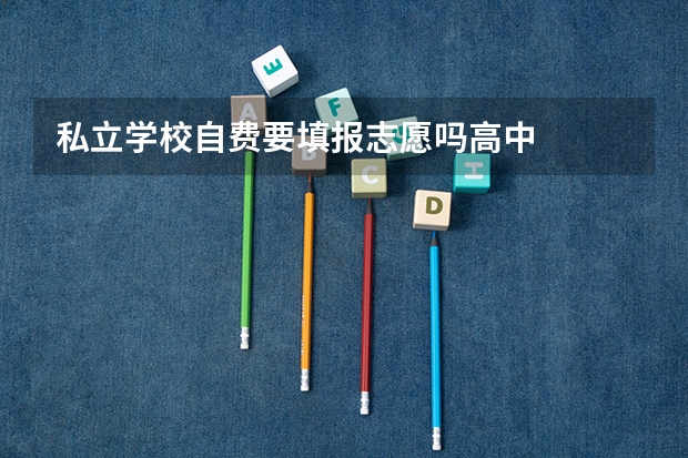 私立学校自费要填报志愿吗高中