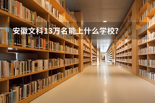 安徽文科13万名能上什么学校?