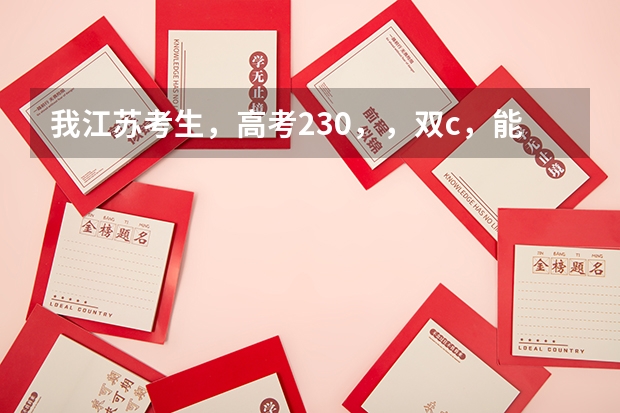 我江苏考生,高考230,,双c,能上什么学校·