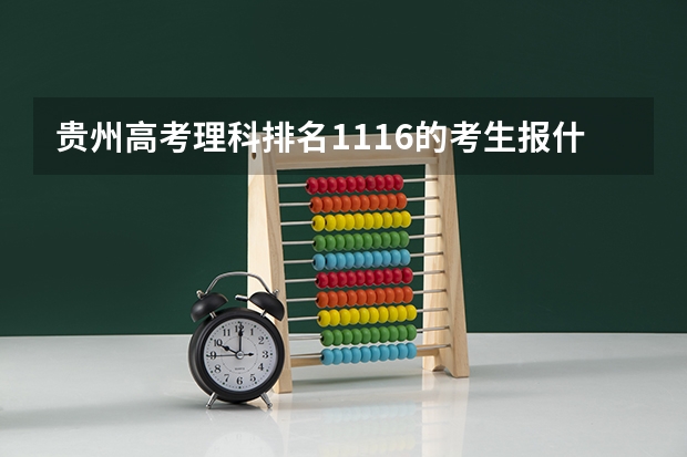 贵州高考理科排名1116的考生报什么大学