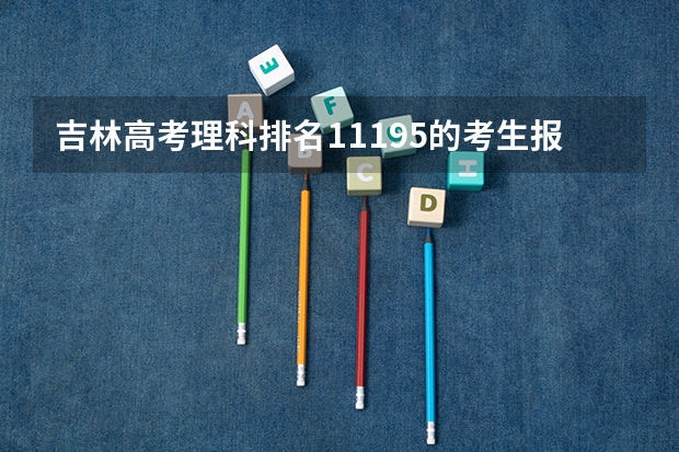 吉林高考理科排名11195的考生报什么大学