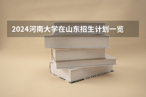 2024河南大学在山东招生计划一览表