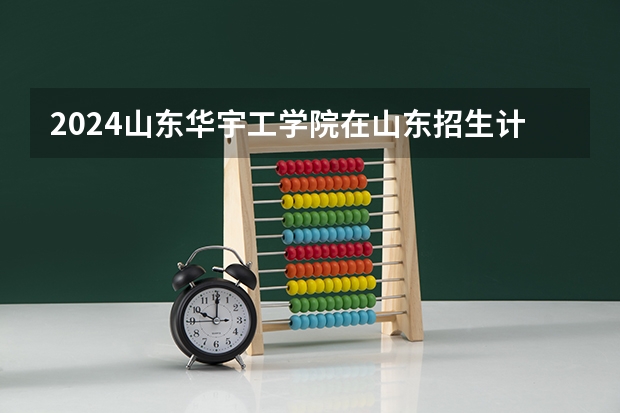 2024山东华宇工学院在山东招生计划一览表