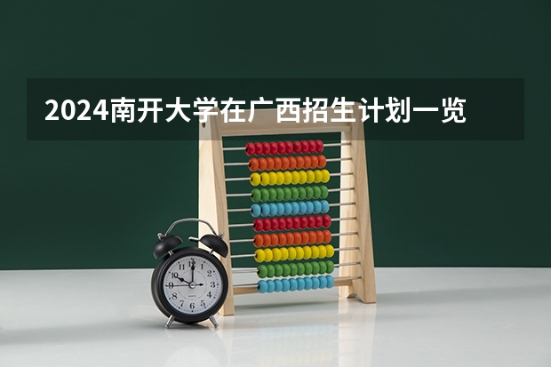 2024南开大学在广西招生计划一览表