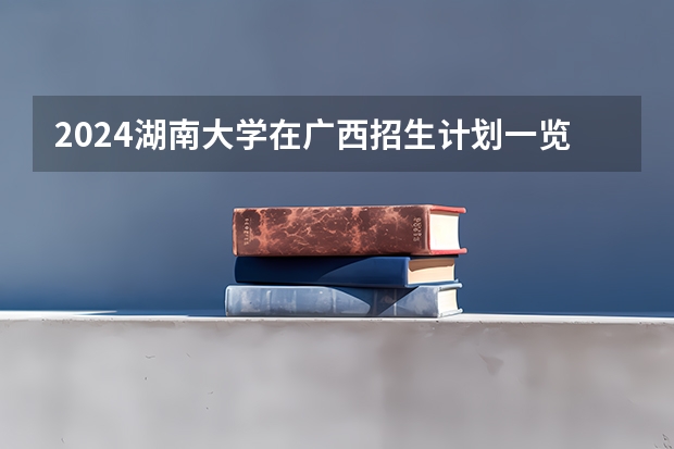 2024湖南大学在广西招生计划一览表