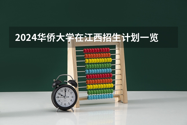 2024华侨大学在江西招生计划一览表