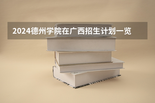 2024德州学院在广西招生计划一览表