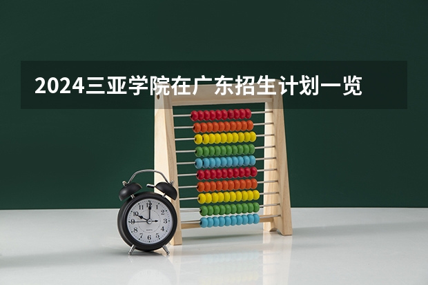 2024三亚学院在广东招生计划一览表
