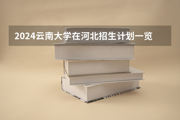 2024云南大学在河北招生计划一览表