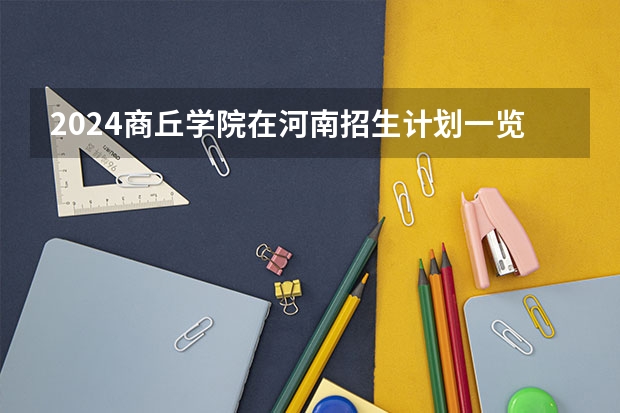 2024商丘学院在河南招生计划一览表