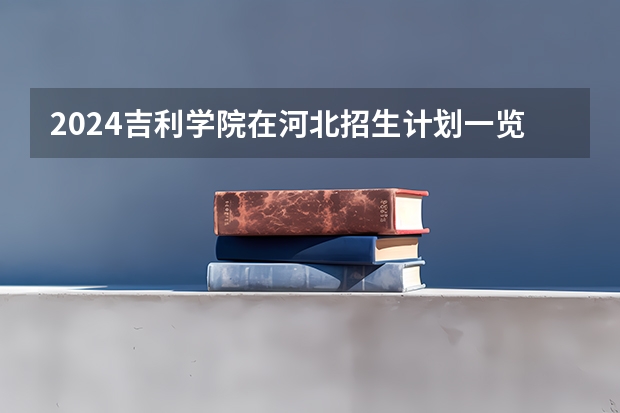 2024吉利学院在河北招生计划一览表