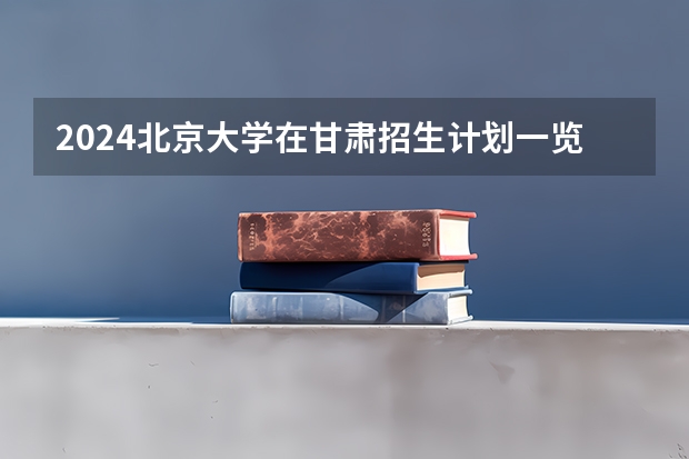 2024北京大学在甘肃招生计划一览表