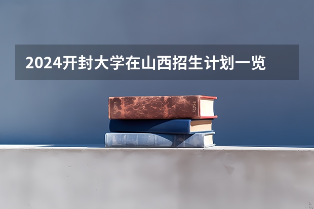 2024开封大学在山西招生计划一览表