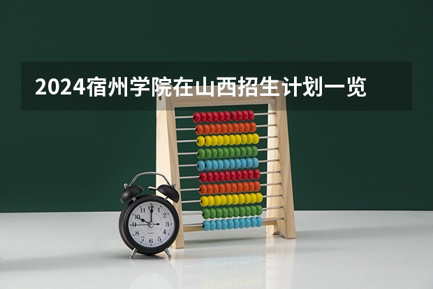 2024宿州学院在山西招生计划一览表