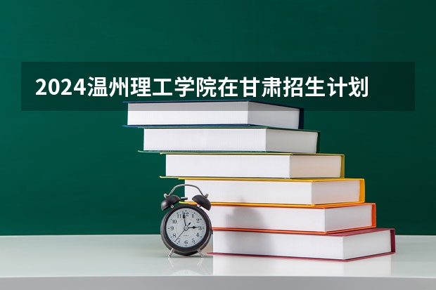 2024温州理工学院在甘肃招生计划一览表