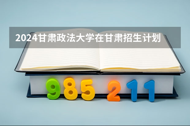 2024甘肃政法大学在甘肃招生计划一览表