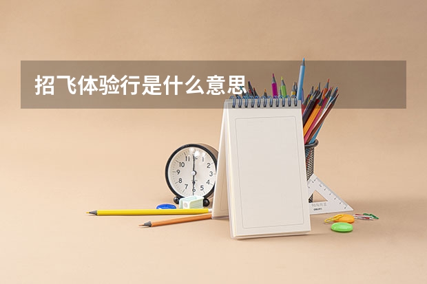 招飞体验行是什么意思