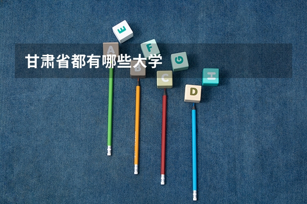 甘肃省都有哪些大学