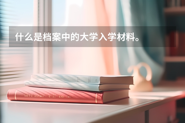 什么是档案中的大学入学材料。