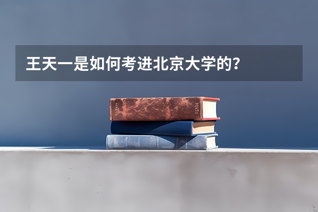 王天一是如何考进北京大学的？
