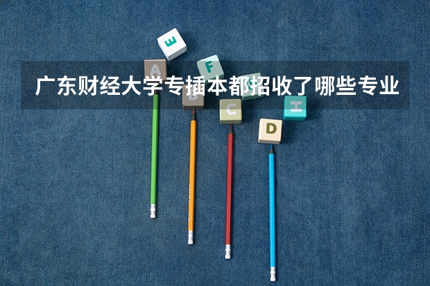 广东财经大学专插本都招收了哪些专业？