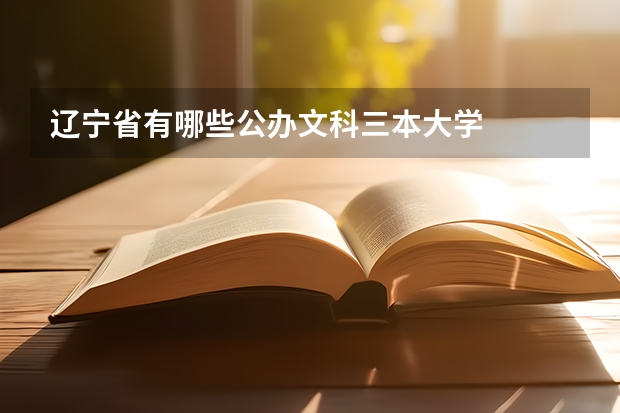 辽宁省有哪些公办文科三本大学
