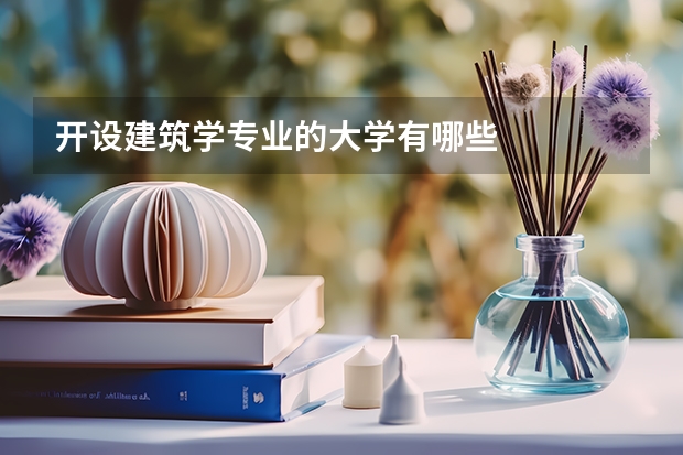 开设建筑学专业的大学有哪些