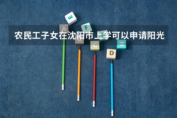 农民工子女在沈阳市上学可以申请阳光工程吗?