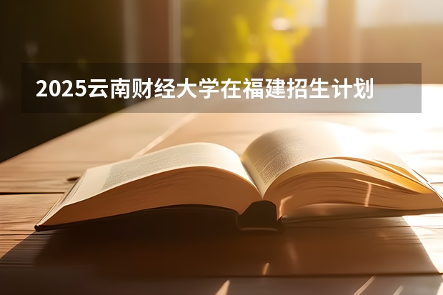 2025云南财经大学在福建招生计划一览表